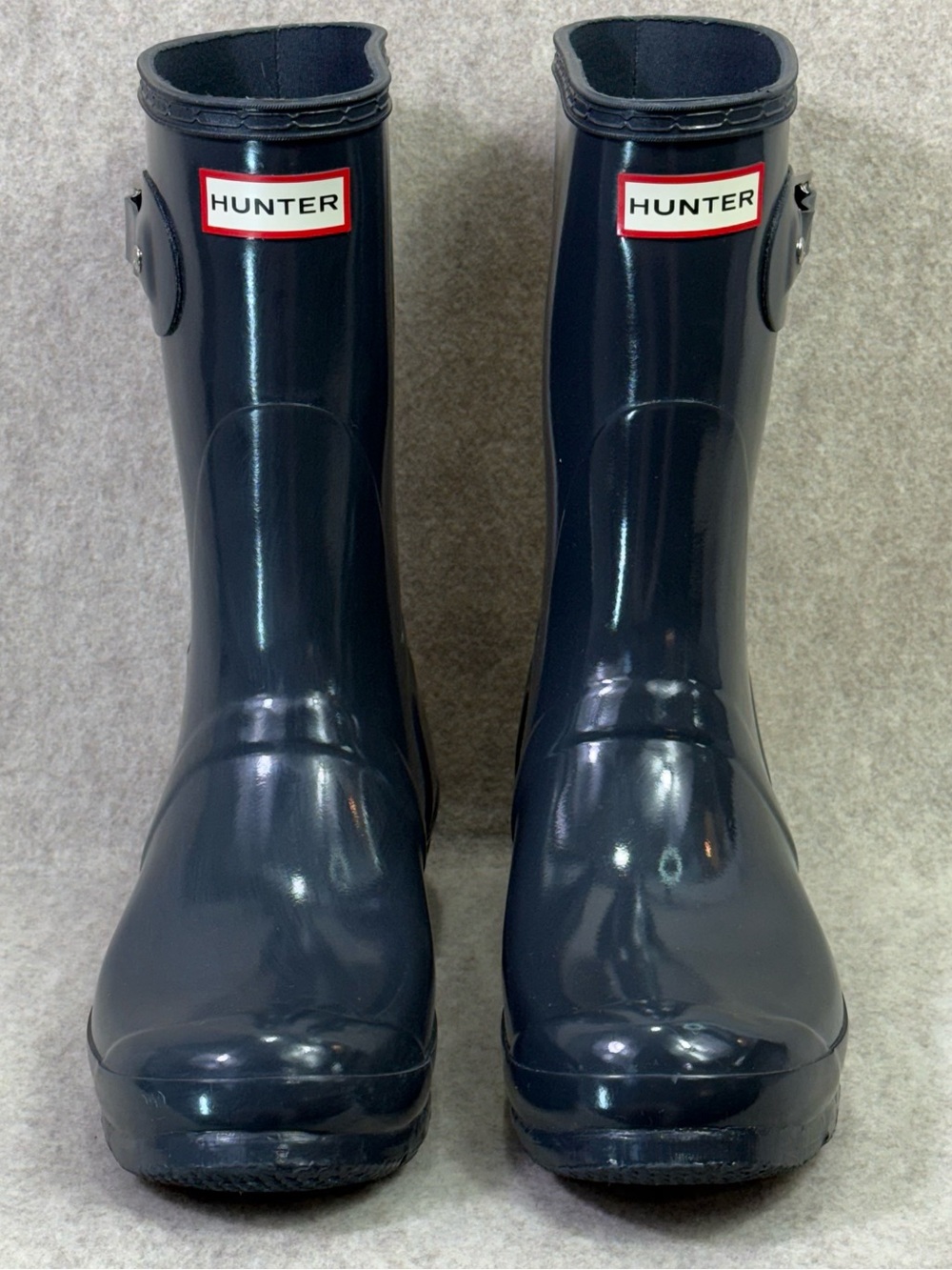 Hunter Navy Gloss Short Rain Boots